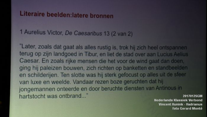 DSC08762- Het Nederlands Klassiek Verbond - Vincent Hunink over Hadrianus - 25januari2017 -  foto GerardMontE web