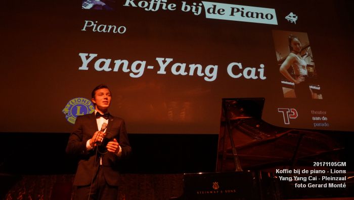 DSC05799- Koffie bij de piano - Yang Yang Cai - Long Long Cheung - Kaat van Steekelenburg - Pleinzaal - 5nov2017 - foto GerardMontE web