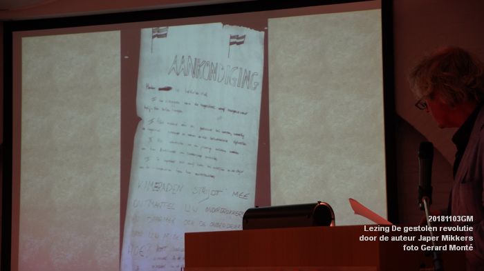 DSC08011- Lezing De gestolen revolutie door de auteur Japer Mikkers - 3nov2018 -  foto GerardMontE web