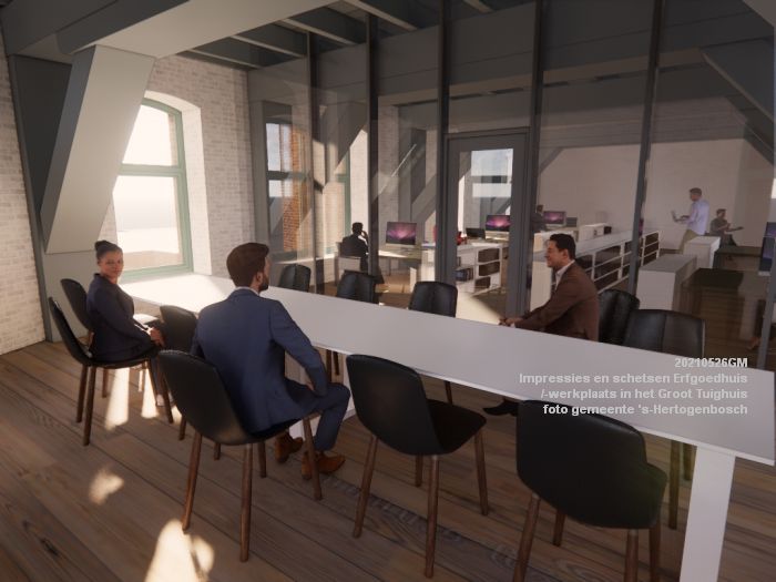 41- Impressies en ontwerpschetsen van het nieuwe Erfgoedhuis -werkplaats in het Groot Tuighuis - 26mei2021 - foto gemeente s-Hertogenbosch