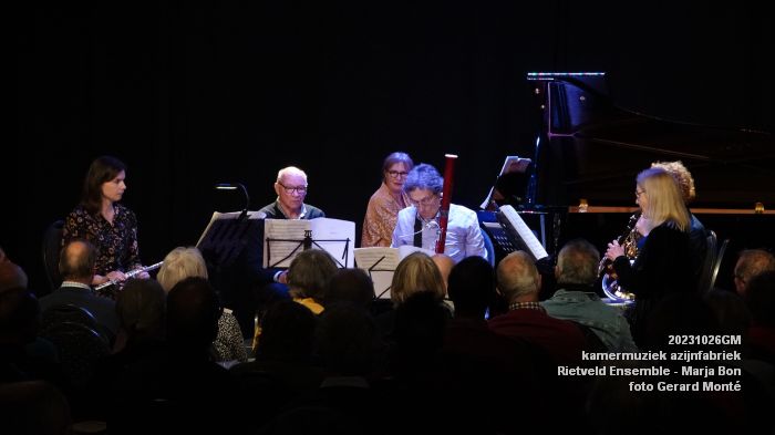 DSC06813- kamermuziek azijnfabriek - Blazers van het Rietveld Ensemble en Marja Bon piano - 26okt2023 - foto GerardMontE web