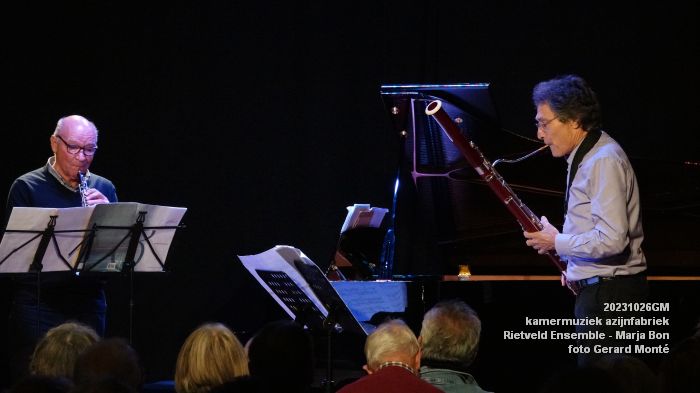 DSC06854- kamermuziek azijnfabriek - Blazers van het Rietveld Ensemble en Marja Bon piano - 26okt2023 - foto GerardMontE web