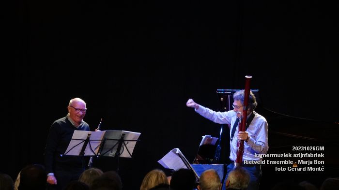 DSC06862- kamermuziek azijnfabriek - Blazers van het Rietveld Ensemble en Marja Bon piano - 26okt2023 - foto GerardMontE web