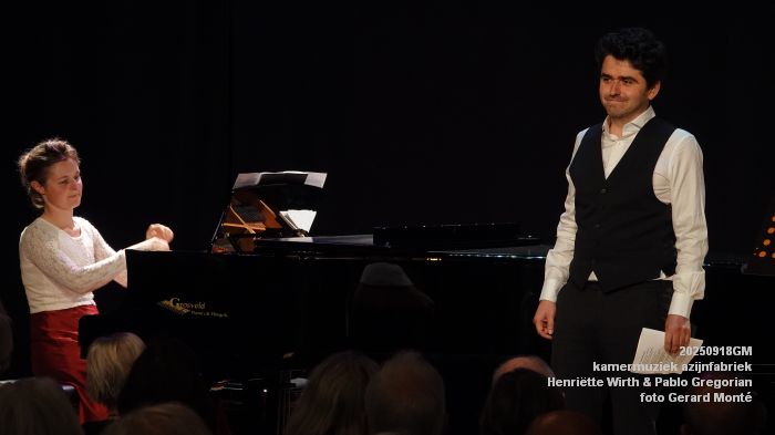 eDSC05556- Frans Schubert - Die schoene Muellerin - Henriette Wirth piano - Pablo Gregorian tenor - 18sep2025 -  foto GerardMontE